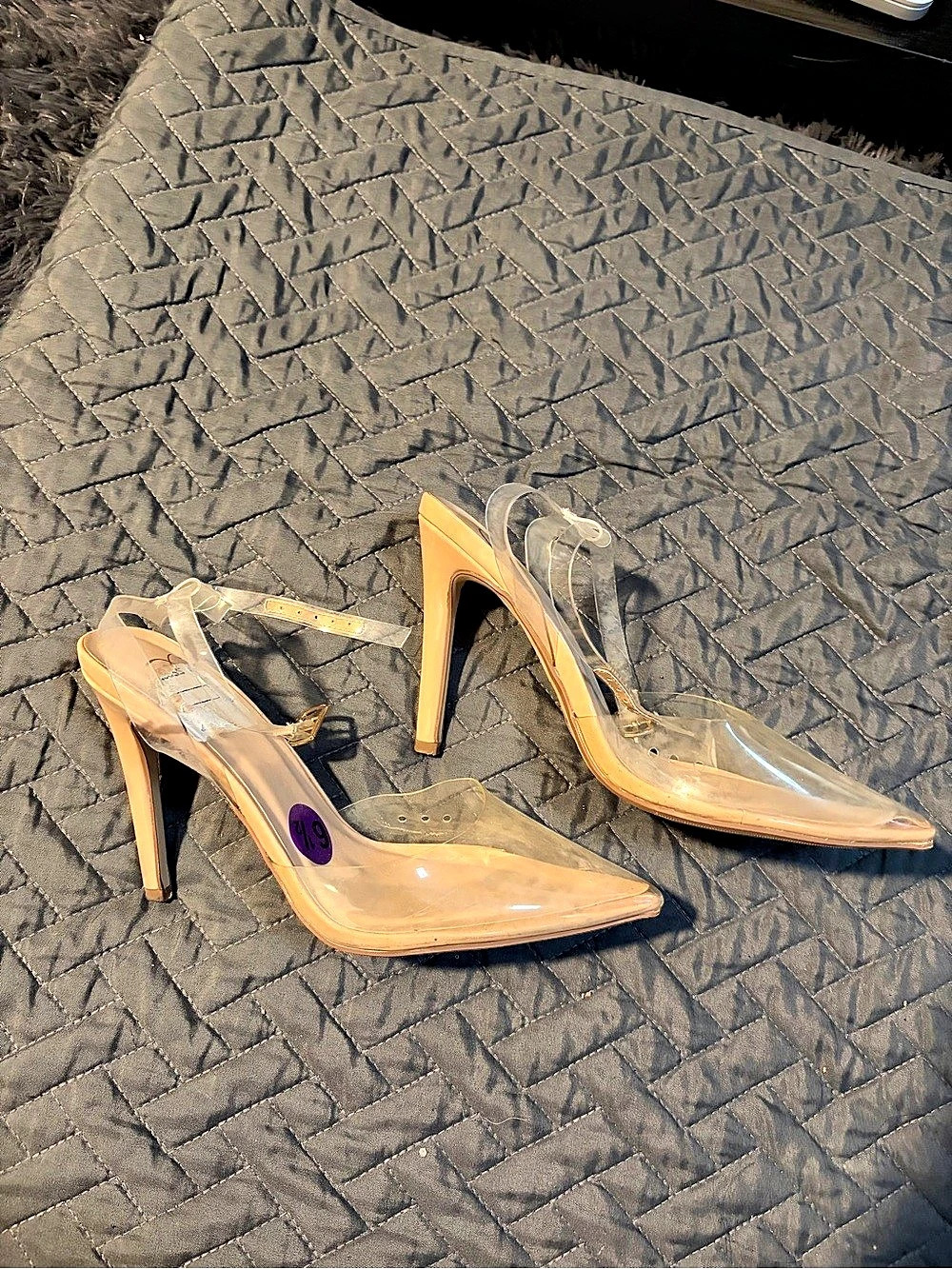 Clear PVC Pointed-Toe Stiletto Heels - Women’s Size 6.5